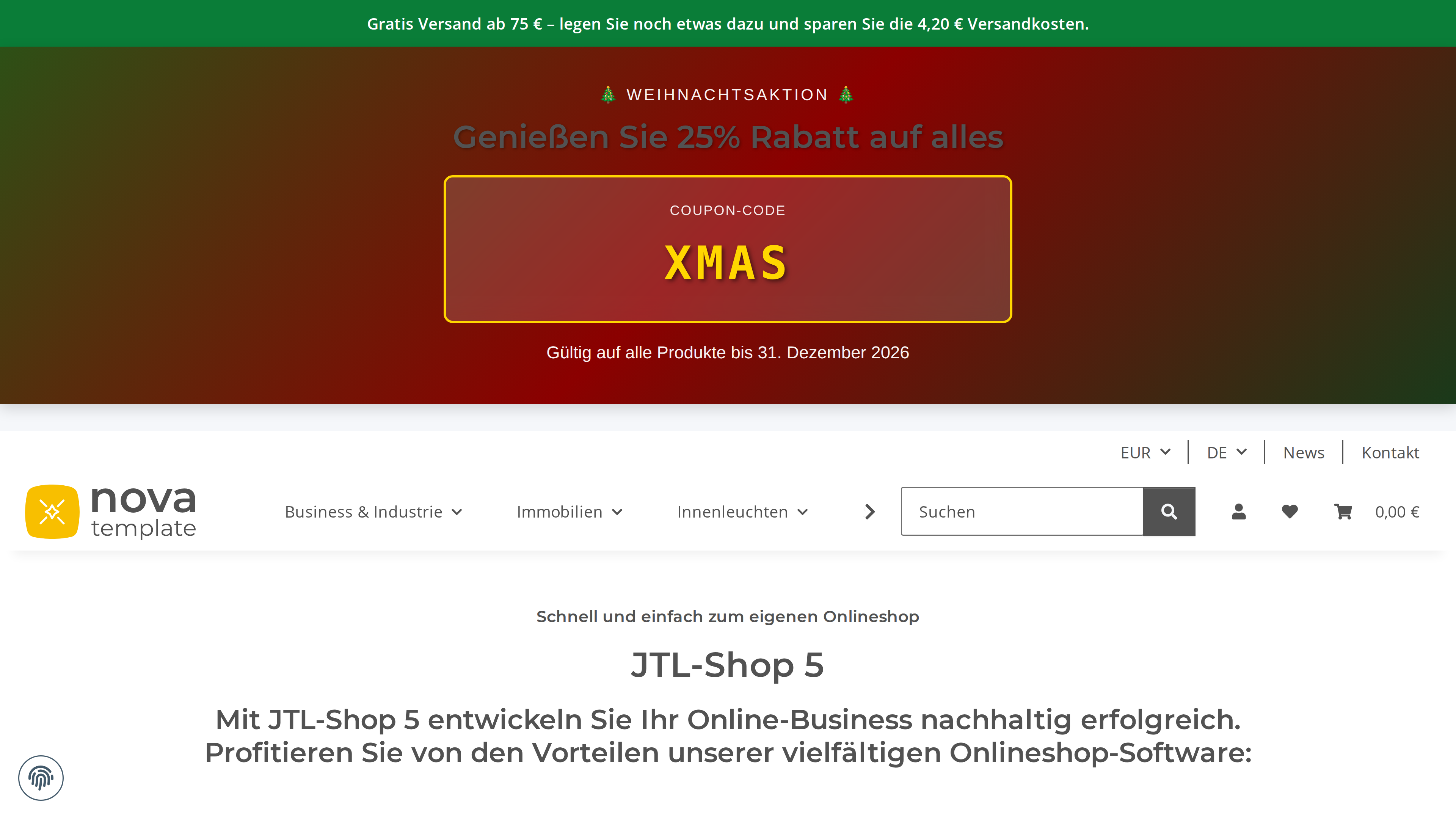 Festive storefront banner (phone)