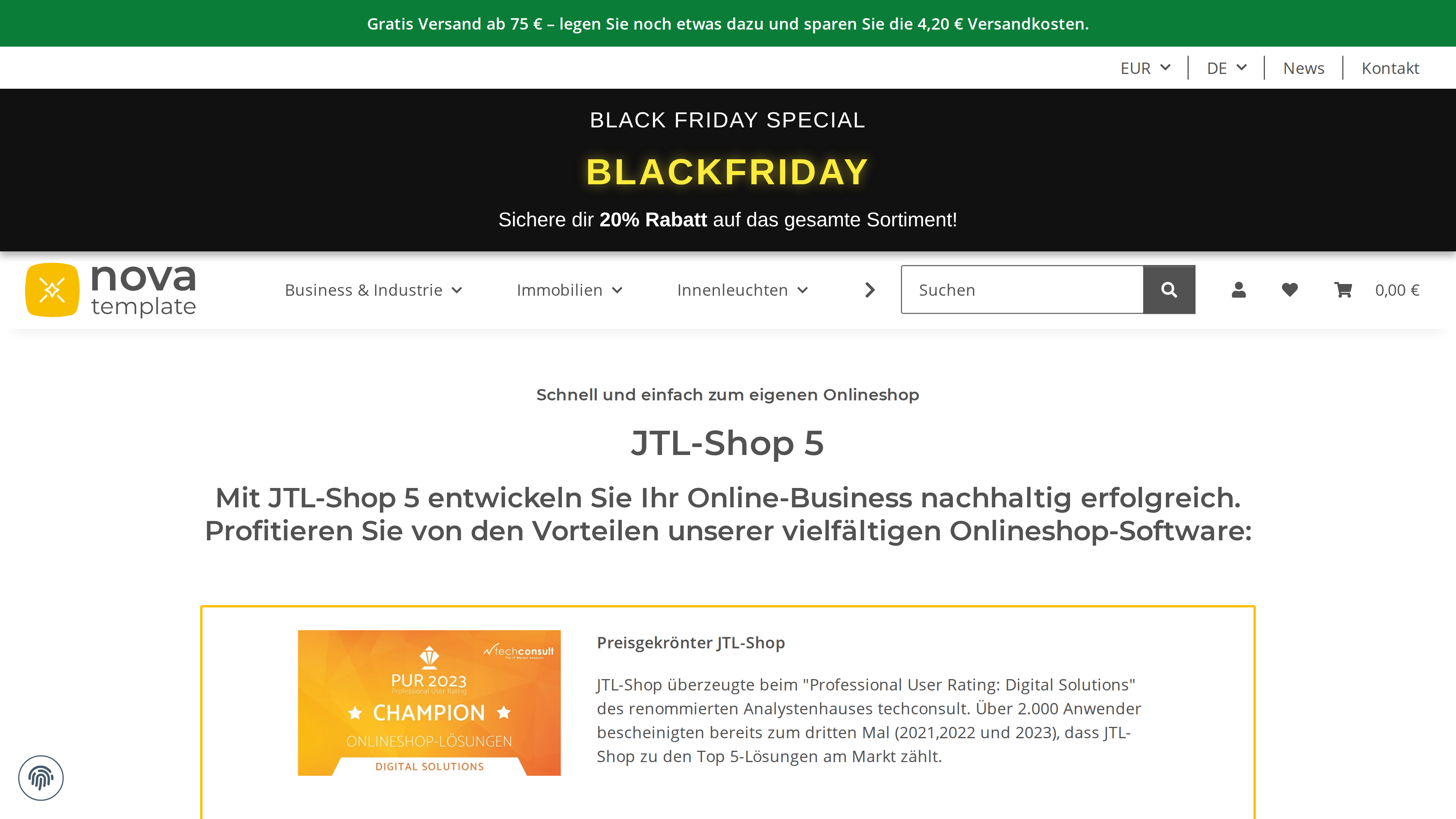 Live storefront with the campaign banner (phone)